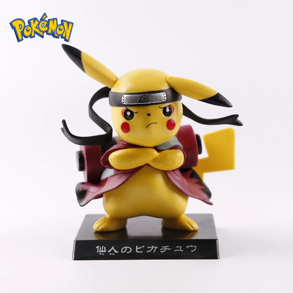 Pokemon Pikachu Cos Uzumaki Naruto Anime Figures Cute PVC Toys Pocket Monster Collectible Action Figurine Shippuden Model Doll