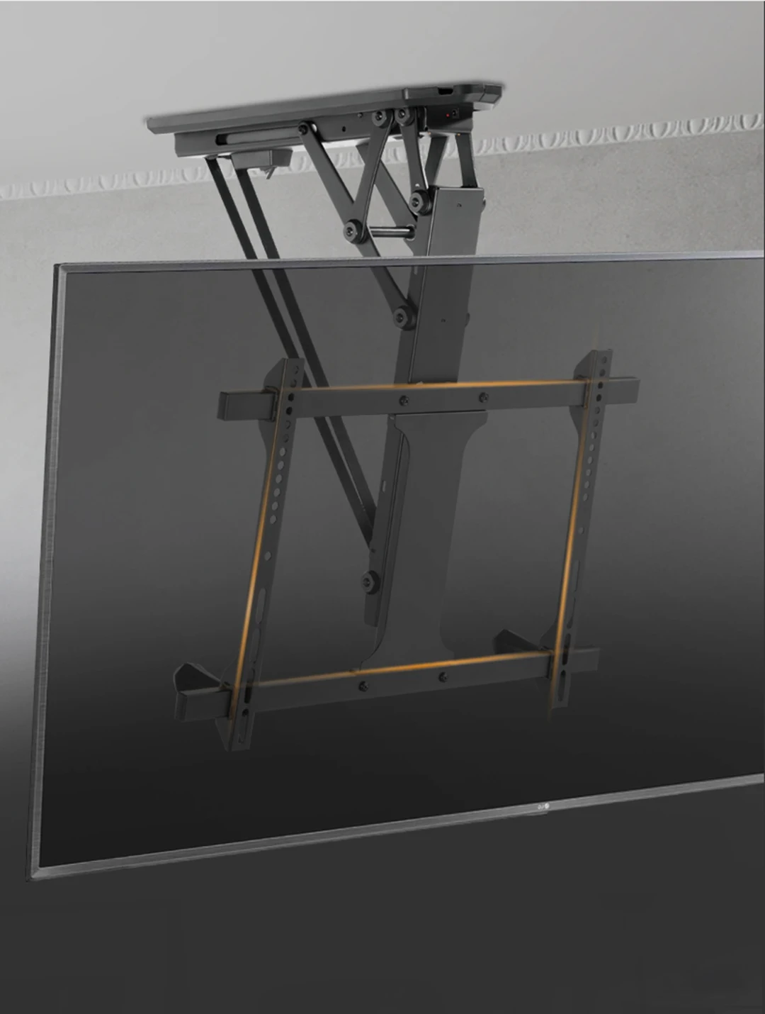 32 ~ 70 "Staffa Tv Telecomando Intelligente Supporto Pieghevole In Pelle Ascensore Elettrico Soffitto Supporto Tv Regolabile Carico 35 Kg