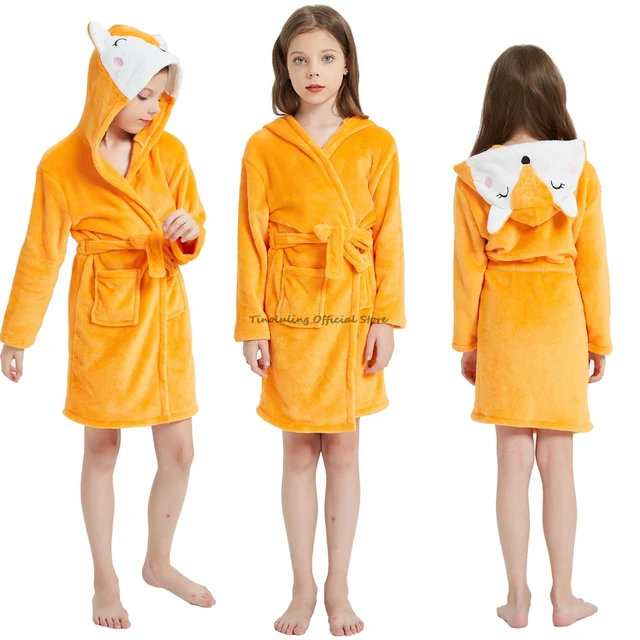Winter Unicorn Bath Robe For Girls Pajamas Animal Hooded Robes Children Dressing Gown Boys Sleepwear Kids Bathrobe 2