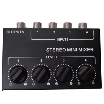 

MOOL Cx400 Mini Stereo Rca 4-Channel Passive Mixer Small Mixer Mixer Stereo Dispenser for Live and Studio