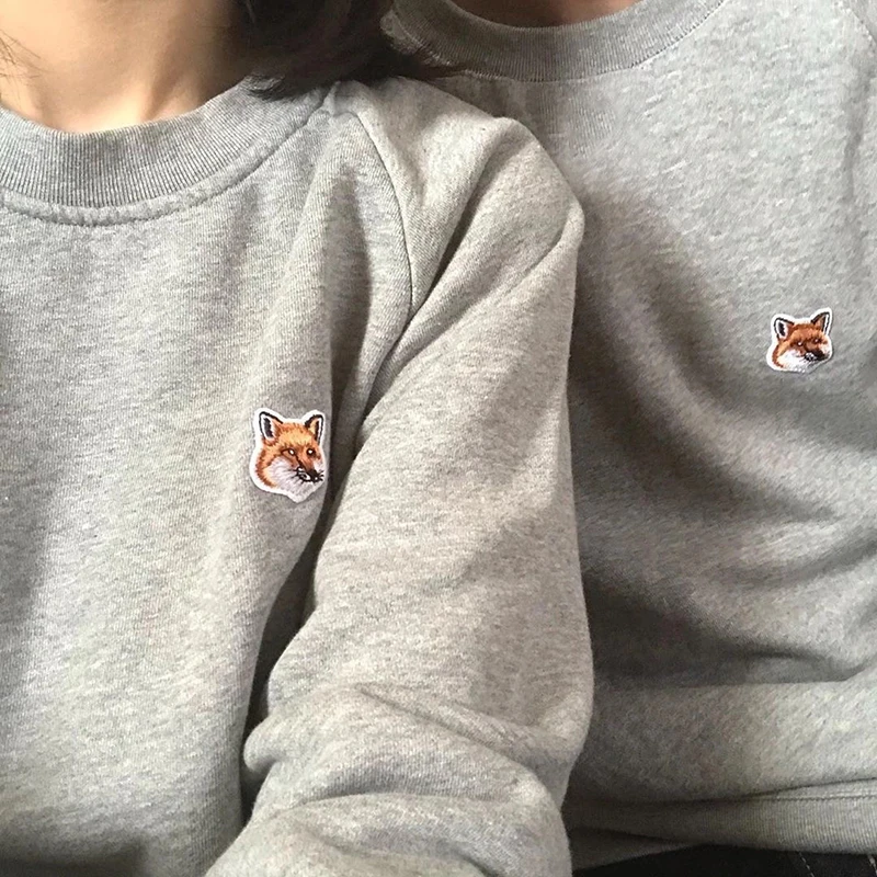 Женские толстовки с вышивкой Rowling Chic лисой головой зимний хлопковый пуловер