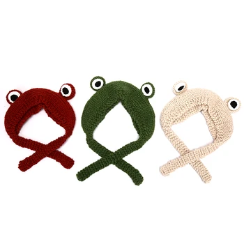 

Japanese Cartoon Hat Lovely Frog Han Edition Photo Props Warm Earmuffs Knitting Hat Female Students
