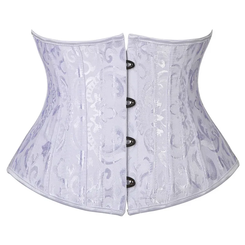 

Sexy Gothic Busiter Underbust Corset Steel Boned Waist Trainer Short Torso Women Slimming Sheath Girdle Waist Cincher Lace Up