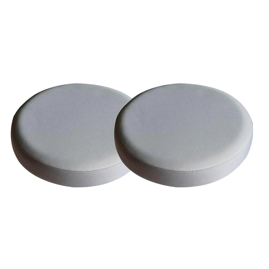 2xGrey_33x10cm Waterproof Anti-slip Bar Stool Cover Round Lift Chair Seat Sleeve for Salon Smooth Surface