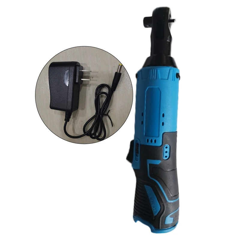 

12V 65N.m 3/8 Inch 230rpm Blue Electric Wrench Cordless Right Ratchet Angle Wrenchs Tool With Charger (not Included Battery)