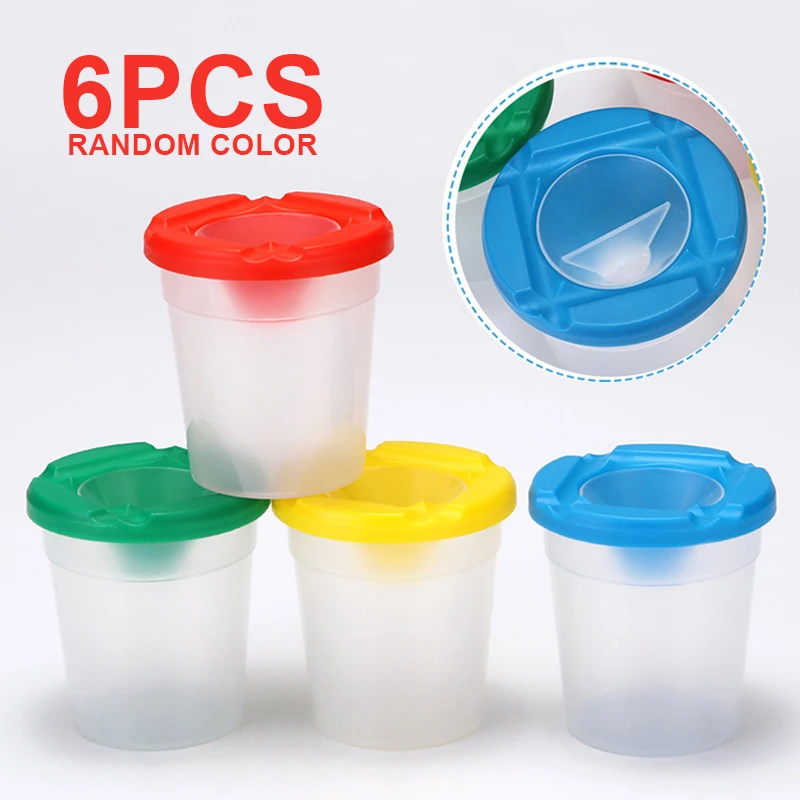 6Pcs Leakproof Paint Brush Washer Cleaner Holder Cup Outdoor Painting
