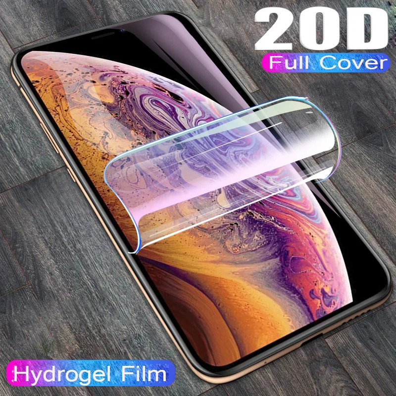100D полная защита экрана Гидрогелевая пленка для IPhone 8 6 6s 7 Plus Защитная X XR XS Max
