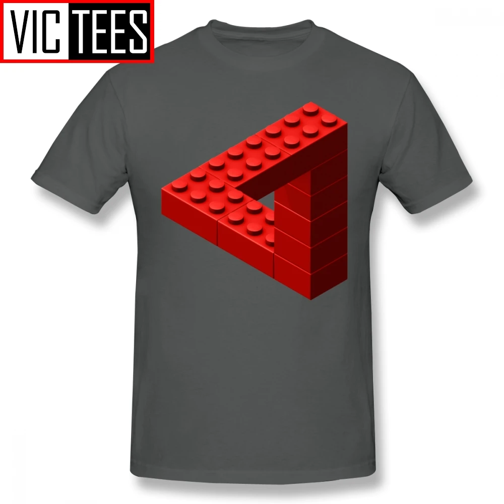 Мужские футболки Escher, Красная Футболка Escher Toy Bricks, Милая футболка, модная мужская футболка с графикой, хлопок