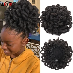LUPU DreadLock Afro Puff Hair Bun Chignon Drawstring Ponytail Synthetic Faux Locs Clip In Pony Tail Hair Pieces for Black Women