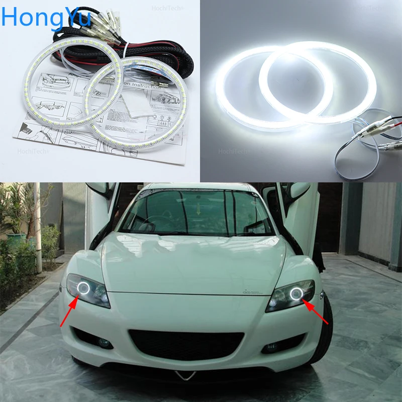 Для Mazda RX8 Rx-8 2004-2008 супер яркий белый цвет 3528 SMD комплект светодиодов «глаза ангела» дневной ходовой светильник DRL