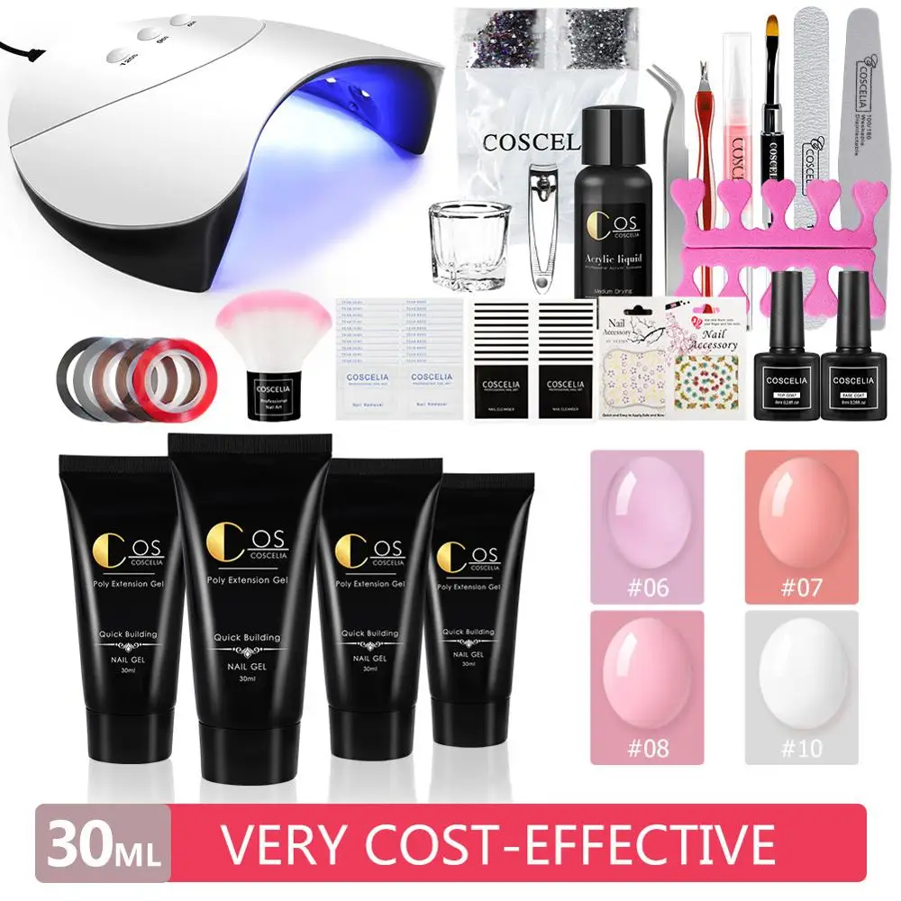 

15 / 30ML extended gel set with 36W USB UV LED light acrylic nail set extended gel brush for semi-permanent manicure tools