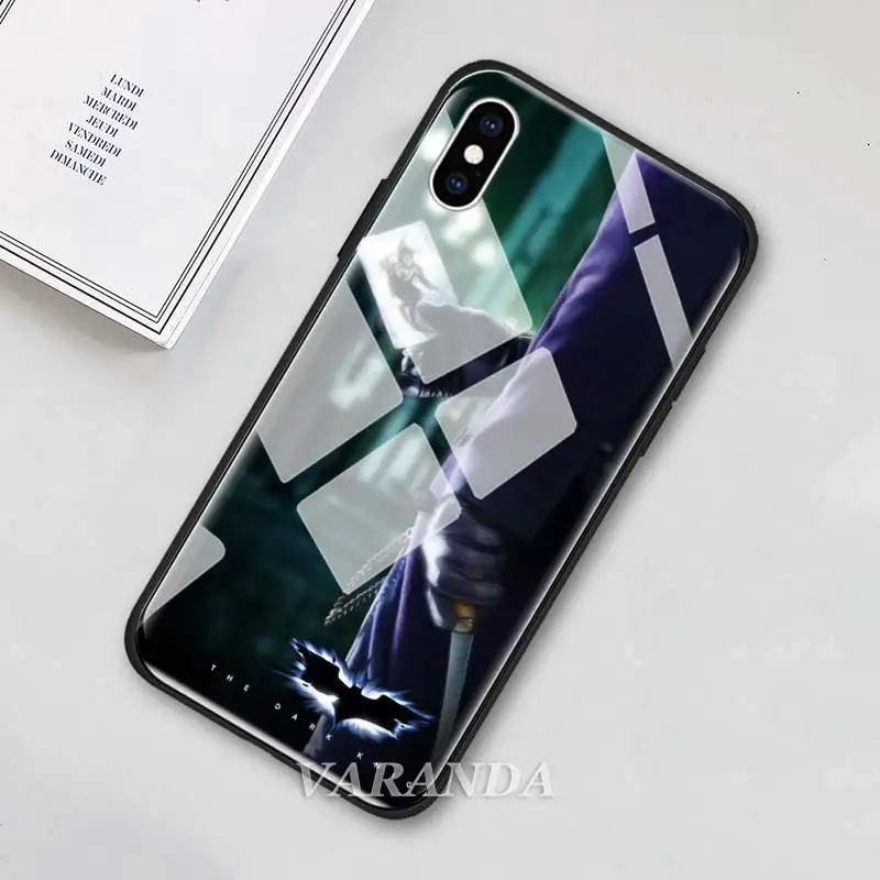 Чехол из закаленного стекла для iPhone XS MAX X XR 7 8 Plus 6 6s Plus Темный рыцарь Бэтмен стеклянный чехол для телефона Coque