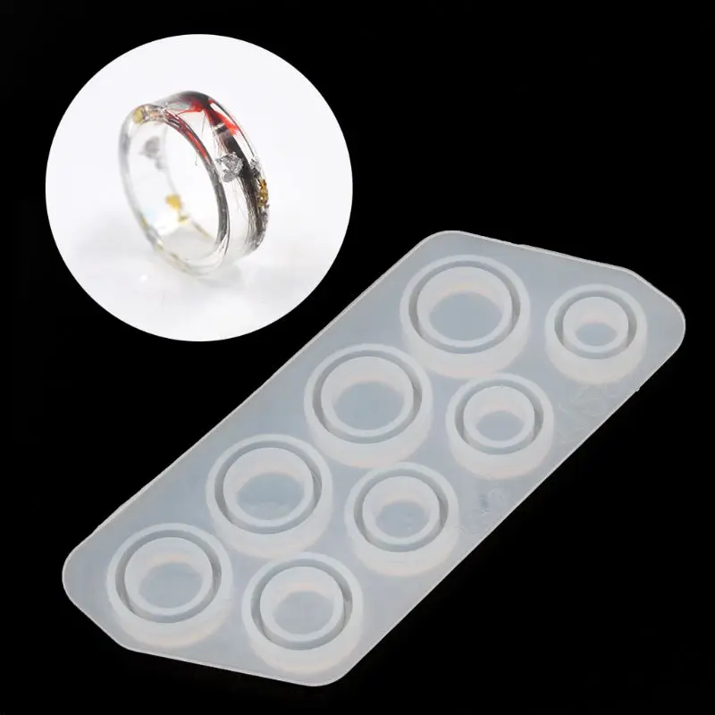 8 pièces tailles assorties anneau Silicone moule pour résine bijoux résine moulage moule taille américaine 5-12