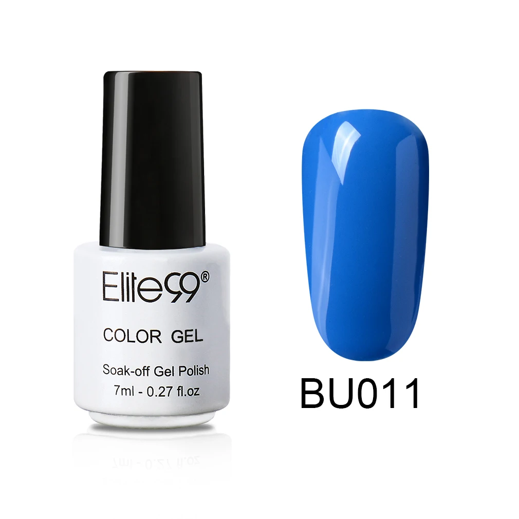 Elite99, синий цвет, серия 7 мл, Гель-лак, УФ светодиодный лак для ногтей, верхнее покрытие, УФ светодиодный Гель-лак, впитываемый, для ногтей, художественный Гель-лак для ногтей - Цвет: 011