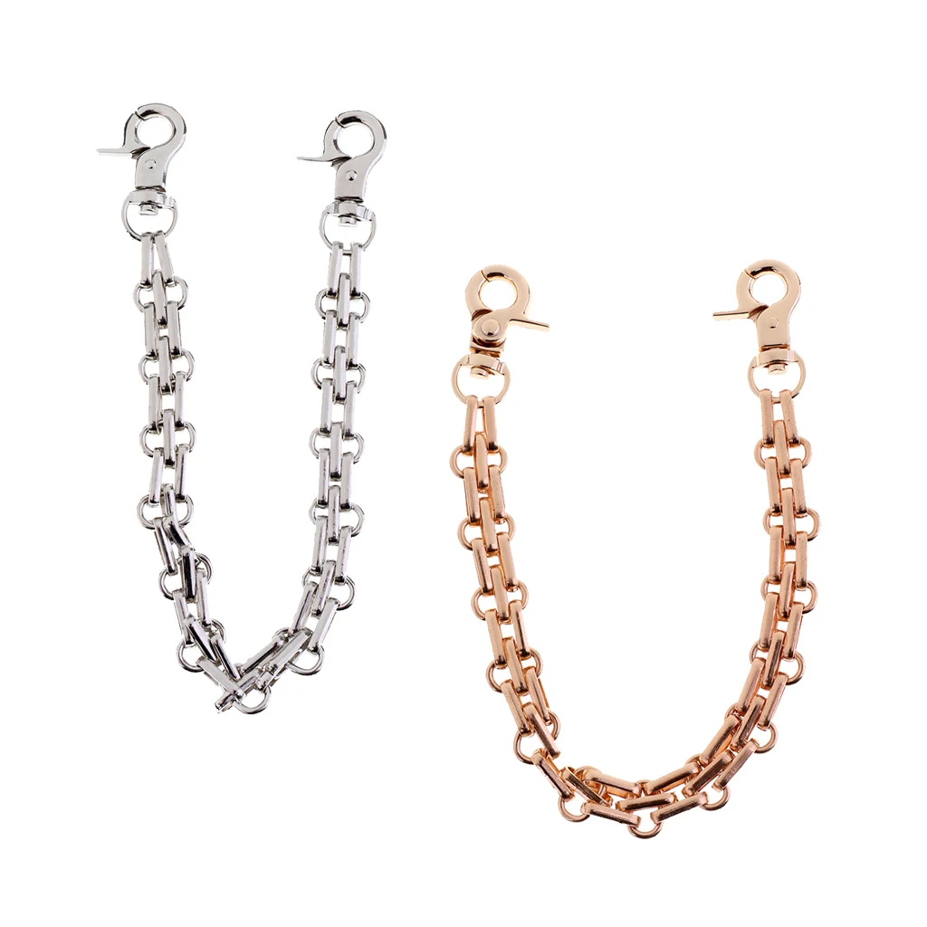 2pcs 25cm Metal Replacement Clip-On Wrist Chain Strap For Clutch/Purse/Handbag/Pouch