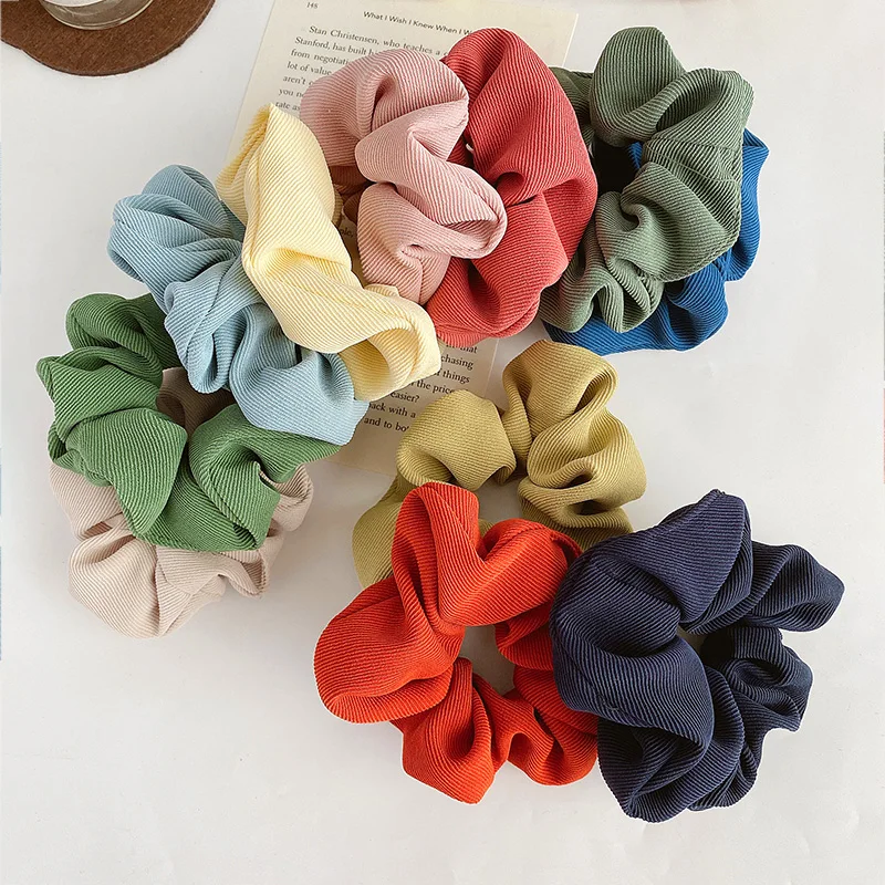 

[Xwen] 2020 New Heart Girl Hair Band Sweet Hair Rope French Big Intestine Circle Pure Color Hair Rope Fashion Accessories OH1672