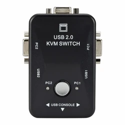 Commutateur KVM 1usb pour moniteur PC/clavier/souris (2 ports) compatibilité maximale et partage simultané d'ordinateur 