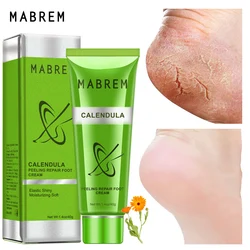 MABREM Foot Treatment Cream Whitening Anti-cracking Moisturizing Foot Care Exfoliating Scrub Anti-dry Calendula Olive Repair 40g