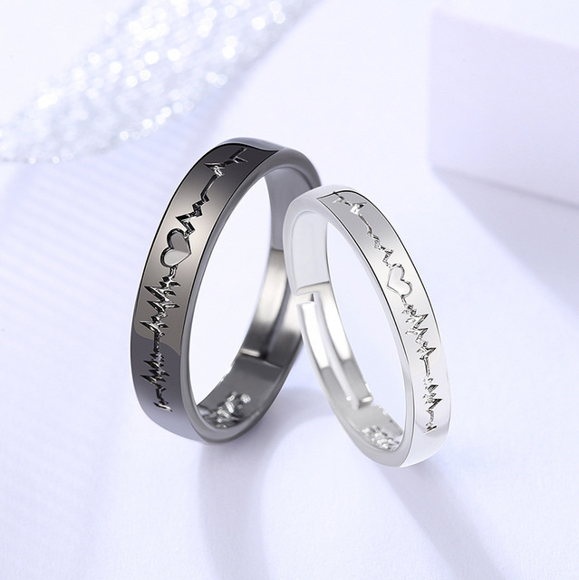 Romantic Sun Moon Paired Couple Rings Fashion Lover Matching Wedding Rings For Women Valentine's Day Gift Jewelry