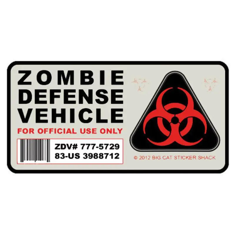 

RuleMyLife 12.7CM*6.5CM Amusing Zombie Defense Vehicle Car Sticker Car Window Decal Motorcycle Parts C1-7466