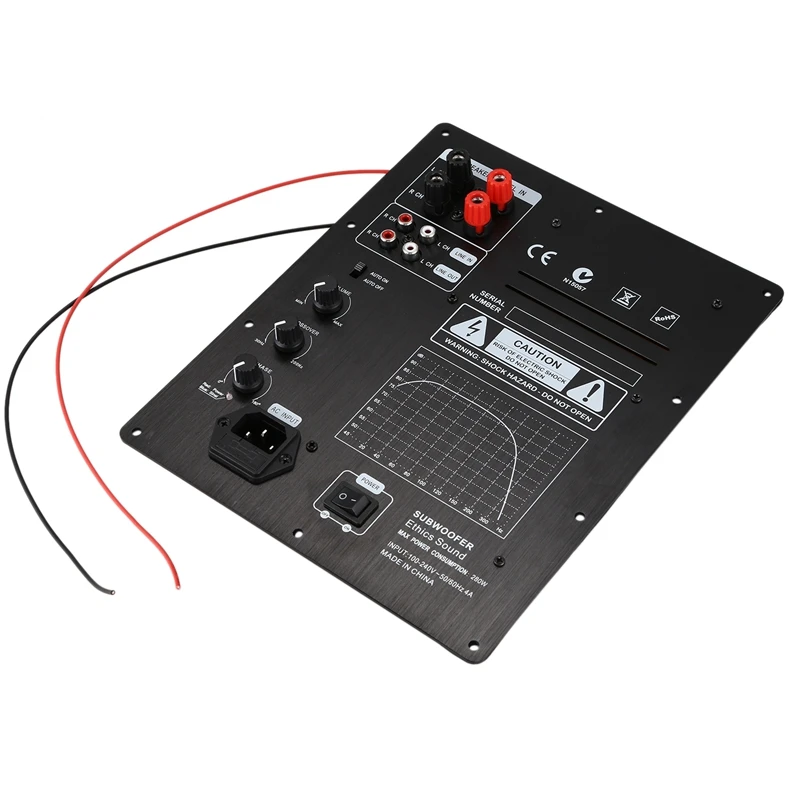 Собранный высокомощный 280 Вт Цифровой HIFI сабвуфер усилитель доска черный+ желтый
