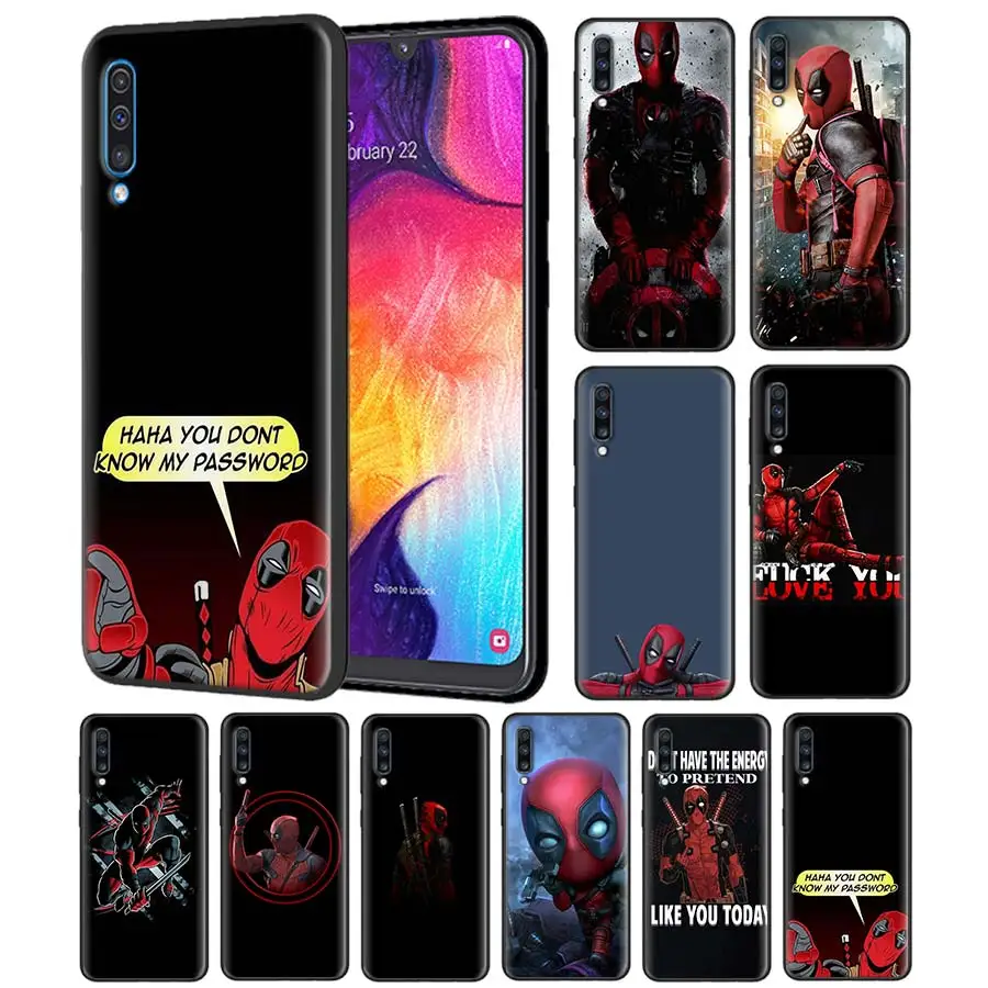 

DeadPool Case for Samsung Galaxy A50 A70 A80 A60 A40 A30 s A20 A10 e A6 A7 A8 A9 + 2018 Black Silicone Heros Phone Cover Coque