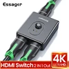 Essager HDMI Splitter Switch Bi-Direction 4K 2.0 HDMI Switcher 1x2 / 2x1 Adapter 2 in 1 Out Converter For PS5 PS4 HD TV BOX ► Photo 1/6