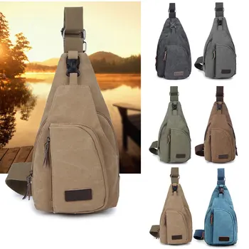 

Shoulder Bag Men'S Charging Bag Men'S USB Headset Chest Bag Pack Diagonal Package Messenger Bags Outdoor Canvas Bosom Bags