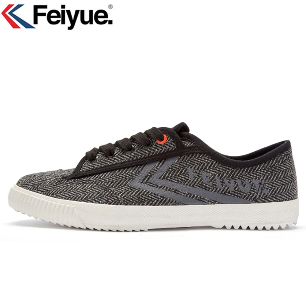 Feiyue/Классическая обувь для боевых искусств; обувь для кунг-фу; удобная парусиновая обувь; мужские кроссовки; мужские теннисные кроссовки; Мужская обувь серого цвета с низким вырезом - Цвет: Black EUR 42