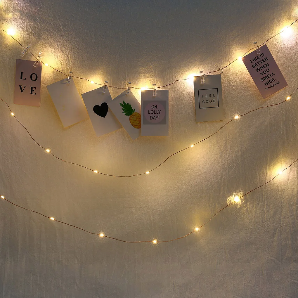 20/50/100 LED Photo Clip String lights Battery Powered Christmas New Year Party Wedding Ramadan Decoration Fairy | Освещение