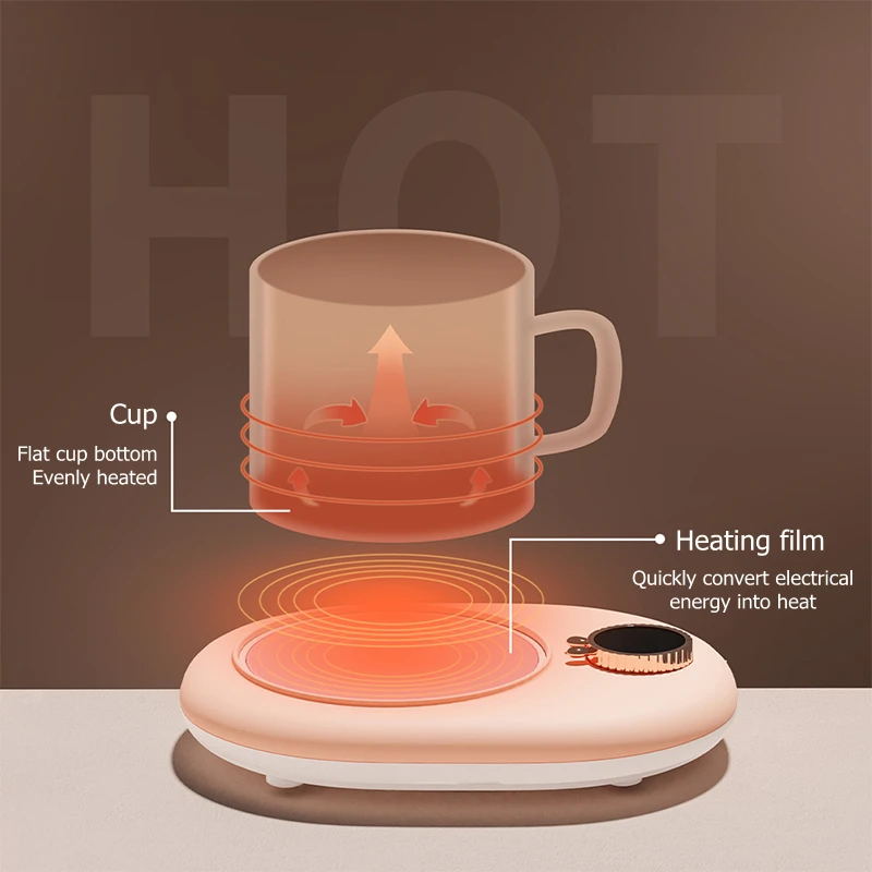 Mug Warmer Mini Cup Heater Desktop Heating Coaster for Coffee Milk Tea 3 Temperatures Adjustable Cup Warming Pad Christmas Gift
