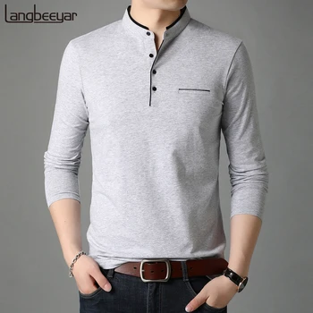

2020 High Quality Fashion Brand Designer Mercerized Cotton Mens Designer Polo Shirt Spandex Casual Long Sleeve Tops Men Clothes