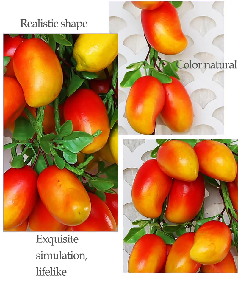 Strongwell моделирование зеленая фруктовая струна манго шампуры домашняя Настенная Декорация украшения для стен ресторана