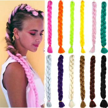 MUMUPI 82Inch Synthetic Jumbo Braids hair 20 Colors Available 165g/Pack Blonde Crochet False Braiding Hair Extensions 1