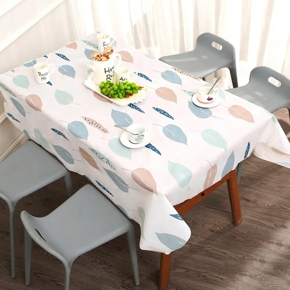 

Dining Table Cover Rectangular Party Non-iron waterproof, oil-proof and wash-free Tablecloth Coffee table cloth PVC home mat 1FM