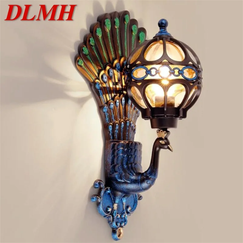 

DLMH Outdoor Wall Sconces Lamp Classical LED Peacock Light Waterproof Home Decorative For Porch