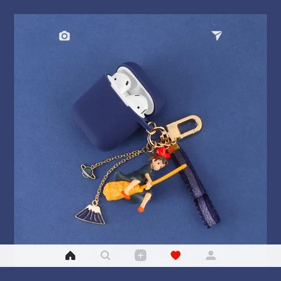 Силиконовые чехлы для Apple AirPods 2 мягкие Мультяшные милые цветочные наушники чехол для Air Pods 1 Зарядная коробка крышка с крючками - Цвет: 025