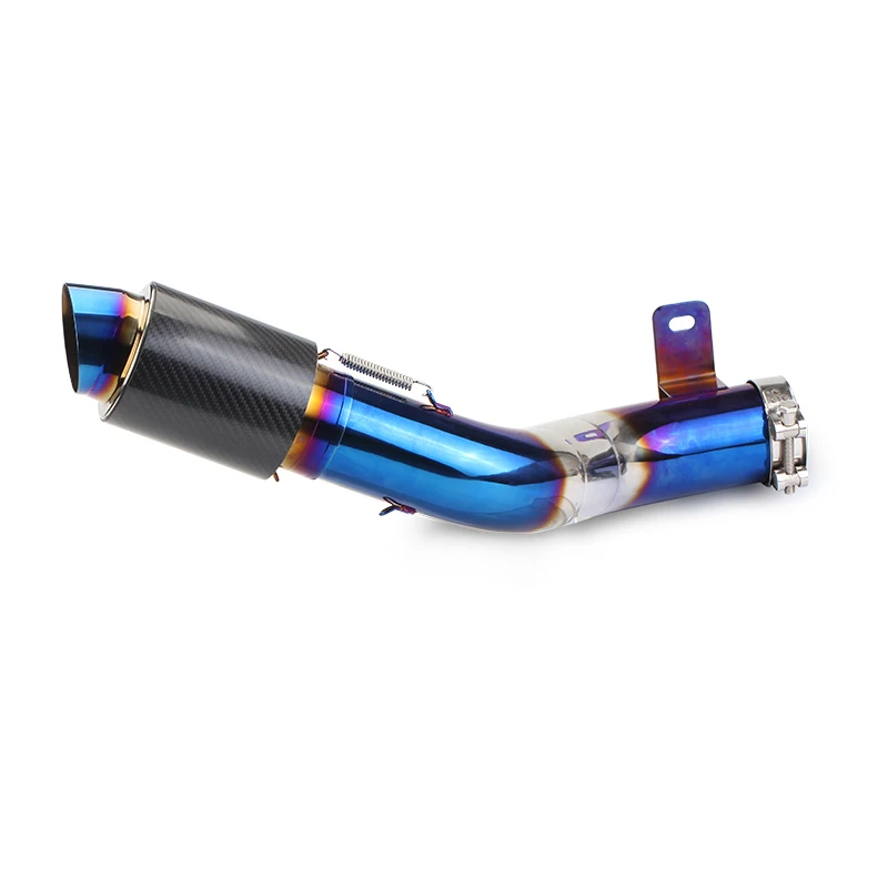 Blue Exhaust System for Kawasaki Z900 Ninja 900 Motorcycle Header Mid Pipe Slip On 77mm Muffler Escape with Removable Catalyst