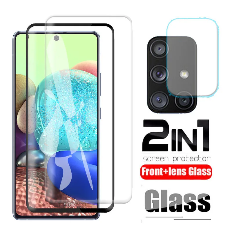 Закаленное стекло 2 в 1 для Samsung A71 5G Защита экрана Galaxy A 71 SM A716F/DS A7156/DSN Защитное