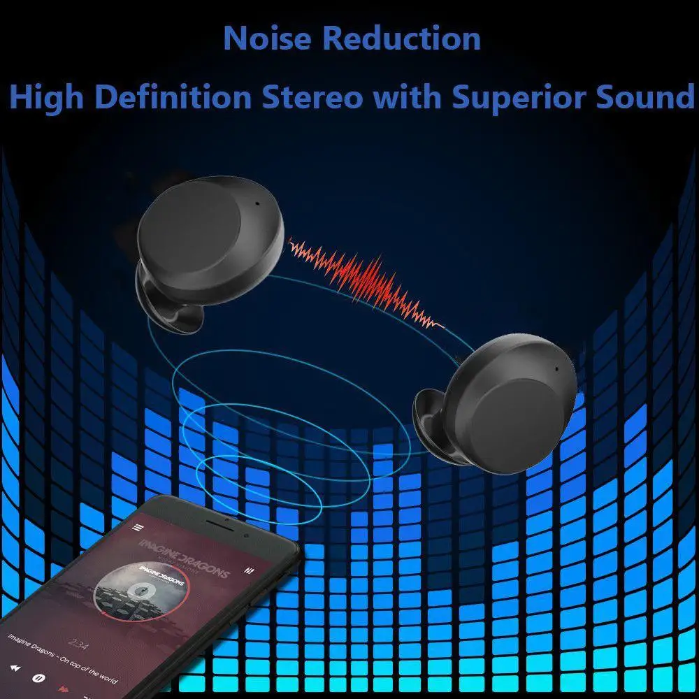 HobbyLane Bluetooth V5.0 IPX8 водонепроницаемые наушники настоящие беспроводные TWS стерео наушники-вкладыши