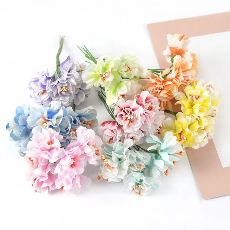 72pcs Silk Stamen Artificial Flower Rose Bouquet Wedding Home