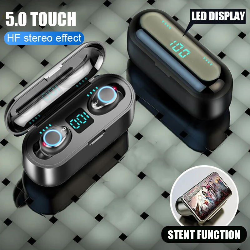 Mini Bluetooth Earphones TWS 5 0 Touch Control Wireless Headphones Stereo Sports Waterproof Earbuds Headset with Dual Microphone