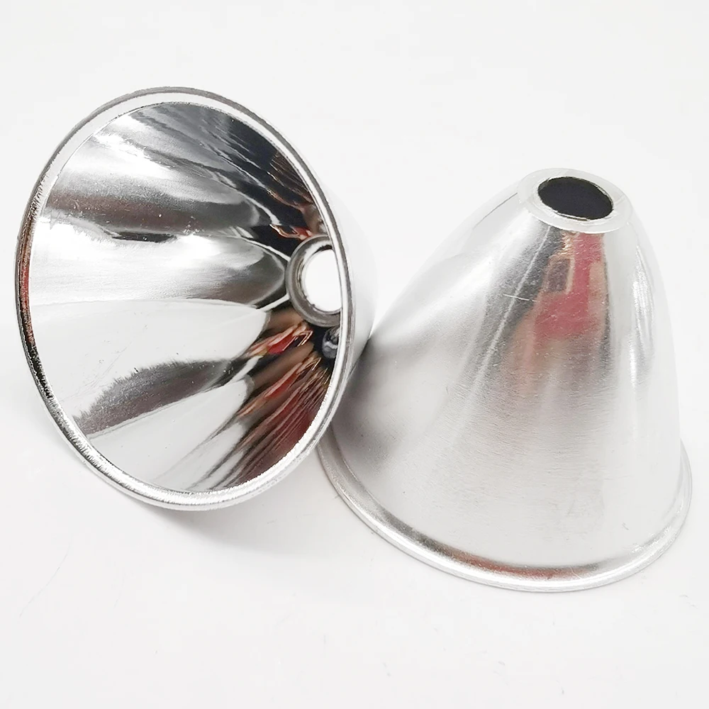 LED Flashlight Reflector 1PCS 40mm 46 50 60mm Aluminum LED Flashlight Reflector Condenser Cup reflect cap For 5050 5w 10w LED