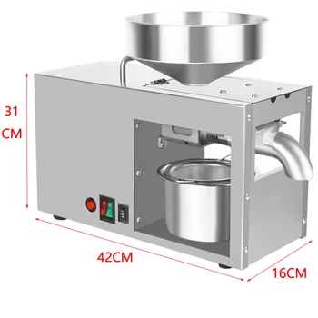 

110V / 220V automatic cold press, stainless steel oil press, sunflower seed oil press oil residue separation
