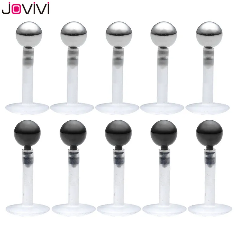 JOVIVI 16 г кольцо для губ из нержавеющей стали пирсинг штанги кольца тела украшения 6