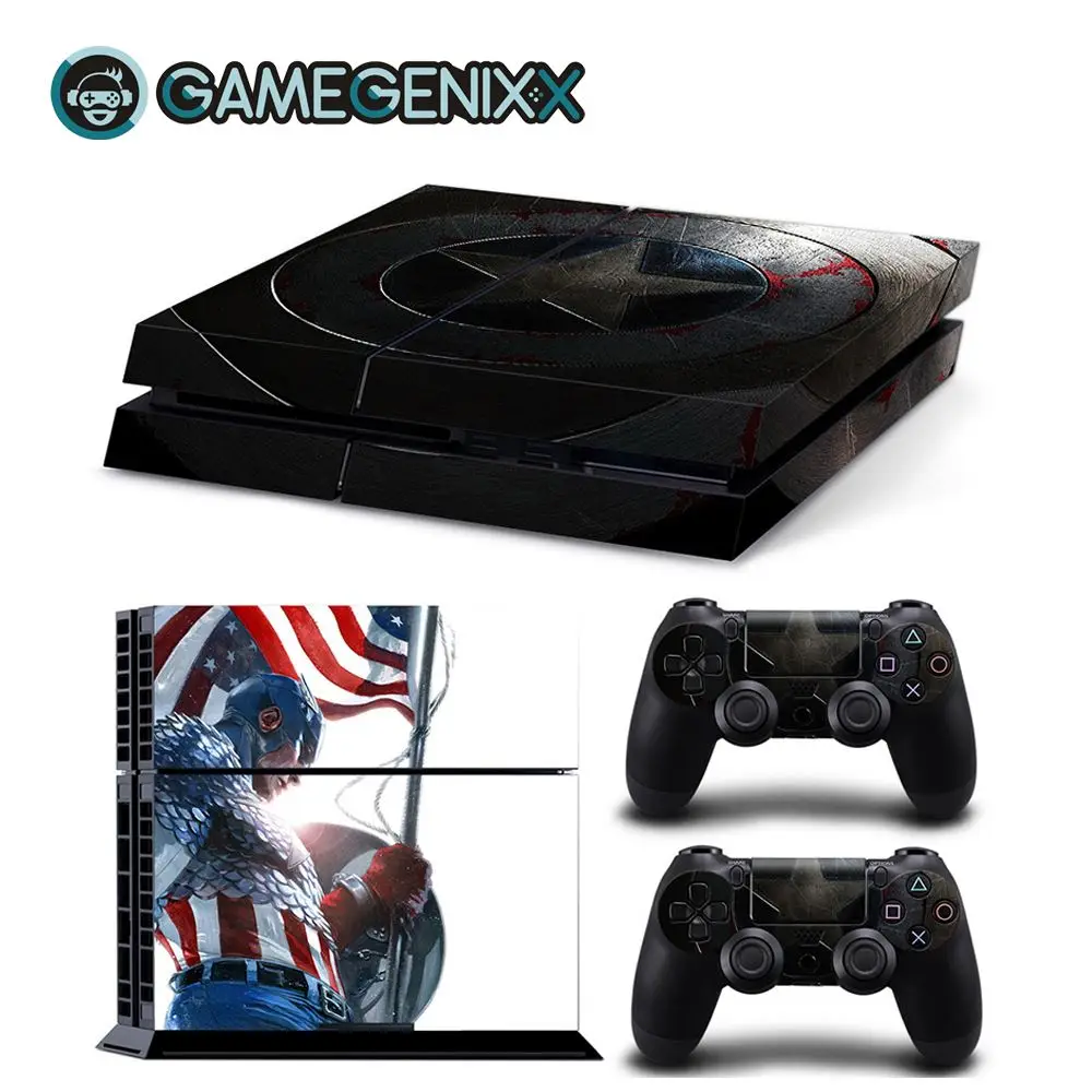 Captain America GAMEGENIXX Кожа Наклейка виниловая обложка для PS4 консоли и 2 контроллеров-Капитан Америка - Цвет: Captain America