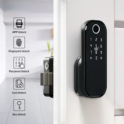 Serrure de porte extérieure Bluetooth, Application de mot de passe, carte Rfid, serrure électronique frontale sans clé à empreintes digitales, étanche 