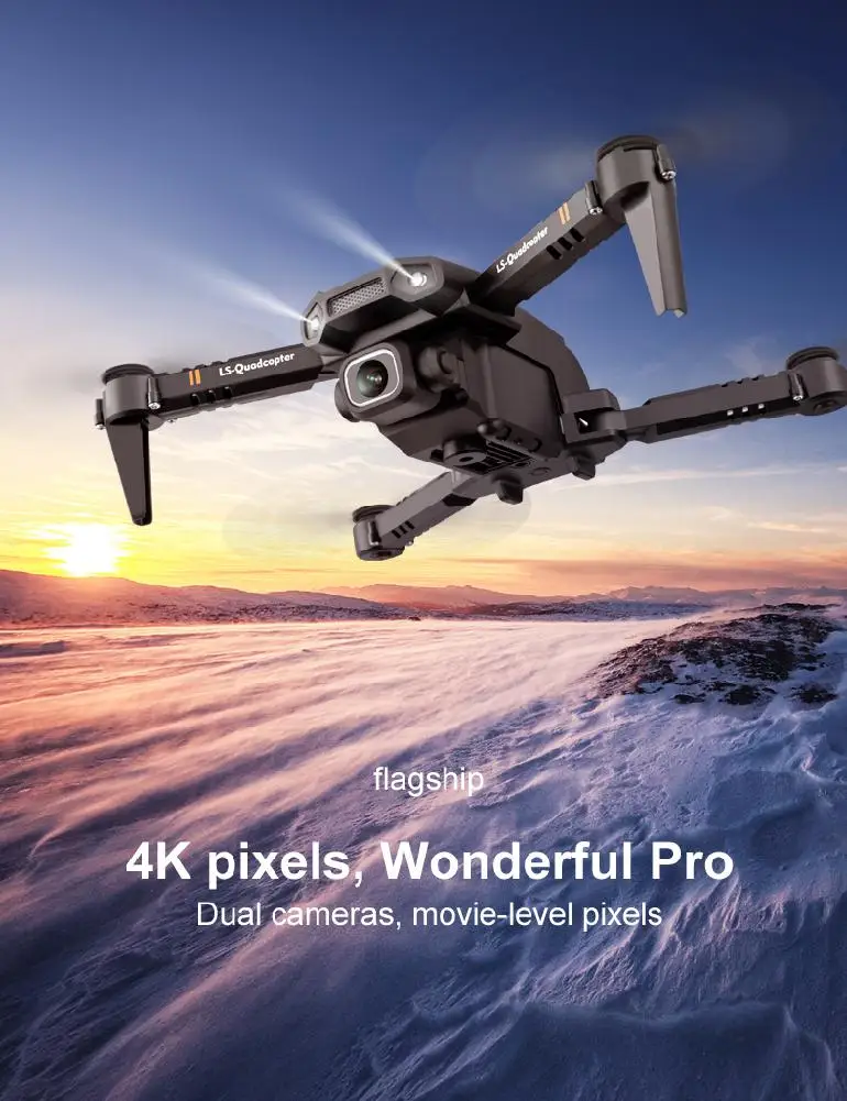 LS XT6 Mini RC Drone 4K 1080P HD Двойная камера Wi Fi FPV давление воздуха удержание высоты