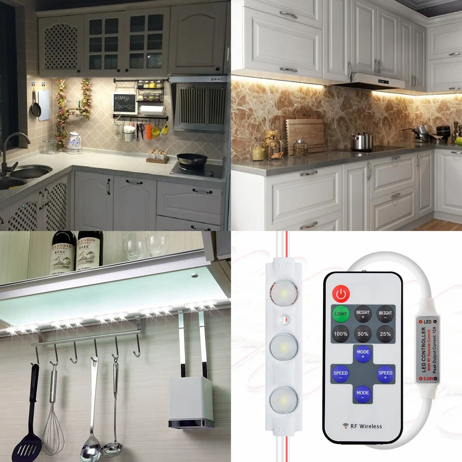 

LED Makeup Mirror Front Lamp Remote Control Dimming Lights Group 5630 Highlight Module Cabinet Lamp Group Amazon Hot Selling