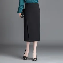 Омикрон; Новинка; женская деловая обувь; тянущееся облегающее миди юбка женская юбка-карандаш Высокая Талия до середины икры юбка из Джерси Большие размеры 4XL